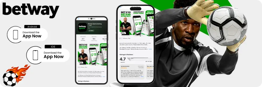 Betway Casino shown side by side on iOS and Android 