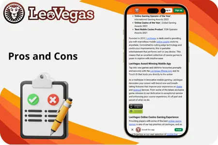 The LeoVegas advantages and disadvantages