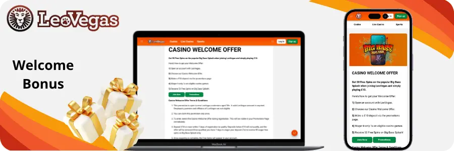 The LeoVegas welcome bonus